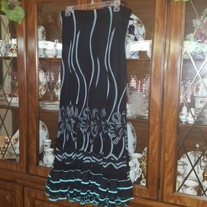 Stunning black and light emerald green skirt